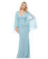Фото #1 товара Women's Lace Cape-Sleeve Gown
