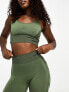 Фото #6 товара Hummel Seamless mesh insert sports crop top in dark green