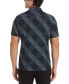 Men's Slim-Fit Diagonal Plaid Short Sleeve Button-Front Shirt