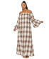 ფოტო #2 პროდუქტის Plus Size Zoe Flannel Maxi Dress