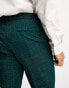 ASOS DESIGN slim suit trousers in crosshatch in green