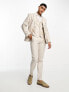 Фото #2 товара ASOS DESIGN skinny linen mix suit trouser in stone