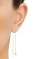 Textured Disc Threader Earrings in 14k Gold