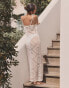 4th & Reckless x Luana Barron agnes crochet maxi beach dress in off white