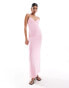 Фото #2 товара Bershka thin strap bow detail bodycon maxi dress in pink