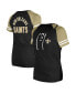 ფოტო #1 პროდუქტის Women's Black New Orleans Saints Lace-Up Raglan T-Shirt