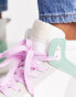 Pimkie high top trainers in white with green colourblock