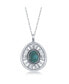 Фото #1 товара Sterling Silver Oval Turquoise, Oxidized Pendant