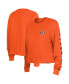 Фото #2 товара Women's Orange Cincinnati Bengals Thermal Crop Long Sleeve T-shirt