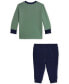 Фото #2 товара Baby Boys 2-Pc. Polo Bear Printed Long-Sleeve T-Shirt & Fleece Pants Set