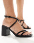 SEQWL mid block heel sandals in black snake Schwarzes Schlangenmuster, 38 - фото #3