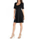 Women's A-Line Dress with Elbow Length Sleeves