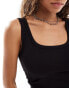 COLLUSION strappy square neck cami top in black