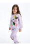 Фото #5 товара Bisiklet Yaka Uzun Kollu Minnie Mouse Baskılı Kız Bebek Sweatshirt ve Eşofman Alt 2'li Takım