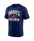 Фото #3 товара Men's Heathered Navy Atlanta Braves Badge of Honor Tri-Blend T-shirt