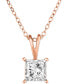 Фото #1 товара TruMiracle diamond Princess 18" Pendant Necklace (1/2 ct. t.w.) in 14k White, Yellow, or Rose Gold