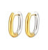 Фото #1 товара Oval bicolor steel earrings