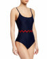 Фото #1 товара Shoshanna Classic Cami Belted One Piece Swimsuit Navy 2