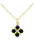 Black & White Cubic Zirconia Flower Pendant Necklace in 18k Gold-Plated Sterling Silver, 16" + 2" extender, Created for Macy's