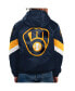 Фото #2 товара Men's Navy Milwaukee Brewers Force Play II Half-Zip Hooded Jacket