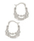 14K Gold Plated or Rhodium Plated Triple Chain Tenly Hoops Earrings