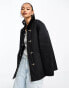 Фото #4 товара & Other Stories waxed cocoon jacket with asymmetric snap clasp front