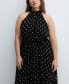 Women's Polka-Dot Pleated Dress
