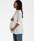 ფოტო #3 პროდუქტის Women's Polka Dot Button-Down Maternity Blouse