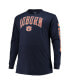 ფოტო #3 პროდუქტის Men's Navy Auburn Tigers Big and Tall 2-Hit Long Sleeve T-shirt