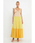 ფოტო #4 პროდუქტის Women's Sweet Heart Color Block Maxi Dress