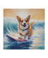 Beach Dogs Corgi Canvas Wall Art