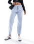 Фото #6 товара Pimkie high waisted straight leg jeans in light blue wash