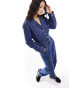 Фото #1 товара Mango western denim jumpsuit in blue