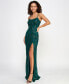 Фото #3 товара Juniors' Sequin-Pattern Open-Back Gown