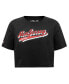 Women's Black New Jersey Devils Boxy Script Tail Cropped T-shirt