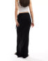 ASOS DESIGN maxi aline skirt with side keyhole in black