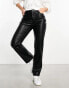 Фото #3 товара ASOS DESIGN Hourglass faux leather straight leg trouser in black