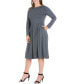 Фото #2 товара Women's Plus Size Fit and Flare Midi Dress