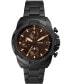 ფოტო #1 პროდუქტის Men's Bronson Chronograph Black Stainless Steel Bracelet Watch 44mm