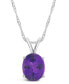 ფოტო #3 პროდუქტის Amethyst (2-1/3 ct. t.w.) Pendant Necklace in Sterling Silver. Also Available in Blue Topaz, Citrine, and Rose Quartz