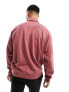 Фото #7 товара ASOS DESIGN oversized polo sweatshirt with piping in washed red