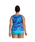 Фото #2 товара Plus Size Chlorine Resistant High Neck UPF 50 Sun Protection Modest Tankini Swimsuit Top