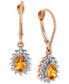 ფოტო #1 პროდუქტის Citrine (3/4 ct. t.w.) & Diamond (1/4 ct. t.w.) Teardrop Drop Earrings in 14k Rose Gold