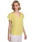 ფოტო #3 პროდუქტის Women's Short Sleeve Textured Blouse