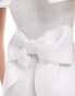 Фото #3 товара Miss Selfridge occasion bardot bow back mini dress in ivory