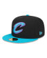 ფოტო #1 პროდუქტის Men's Black, Turquoise Cleveland Cavaliers Arcade Scheme 59FIFTY Fitted Hat
