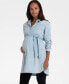 Фото #1 товара Women's Cotton Chambray Belted Maternity Tunic