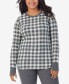 Фото #1 товара Plus Size Stretch Thermal Long-Sleeve Top