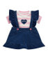 Фото #1 товара Baby Girl Bodysuit and Knit Denim Skirtall Set