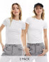 Фото #1 товара Miss Selfridge short sleeve baby tee t-shirt 2 pack in grey marl and white